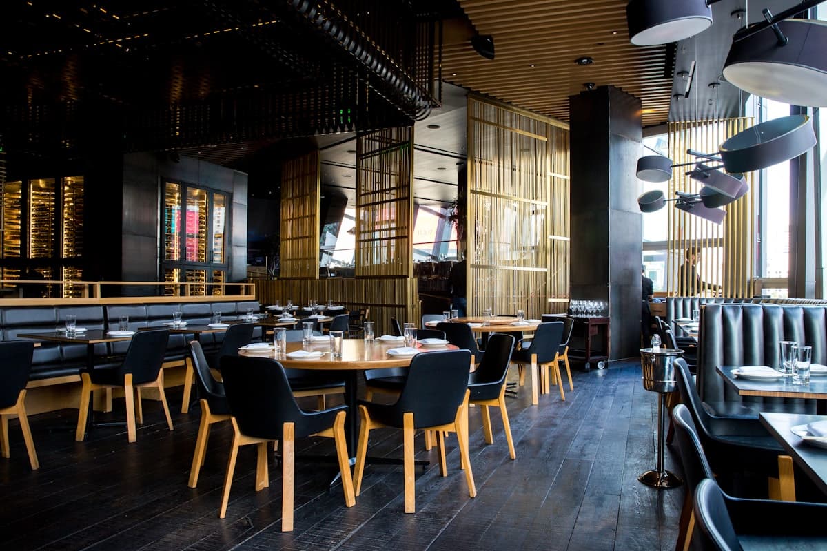 Dining room prepared for event service