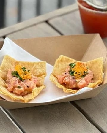Tuna tostadas from Off the Hook Catering